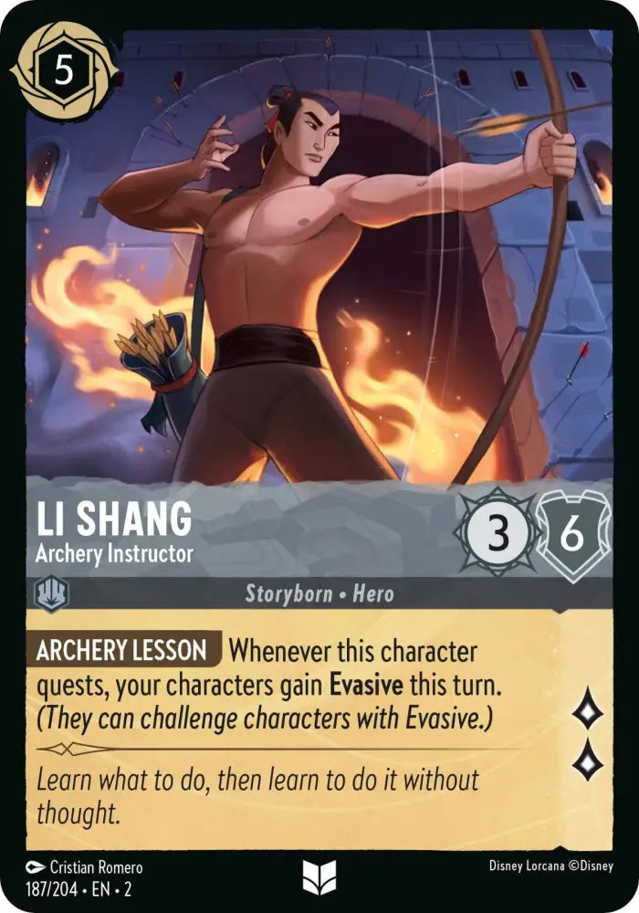 Li Shang - Archery Instructor (187/204) [Rise of the Floodborn] - Lorcana Single