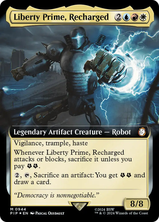 Liberty Prime Recharged (Extended Art) (Surge Foil) [Fallout] - MTG Single