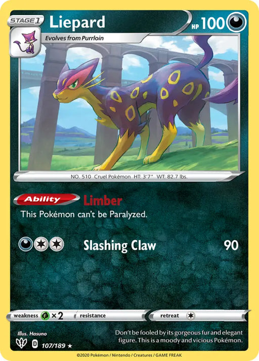 Liepard (107/189) [Sword & Shield: Darkness Ablaze] - Pokemon Single