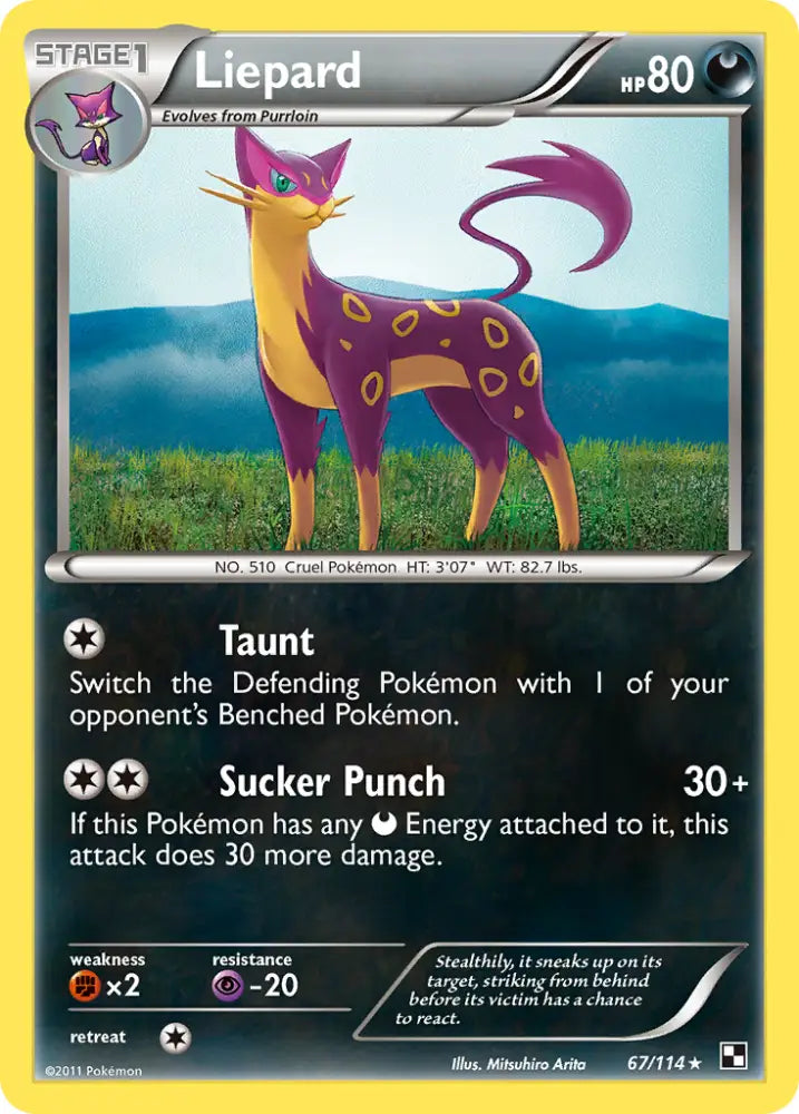 Liepard (67/114) [Black & White: Base Set] - Pokemon Single
