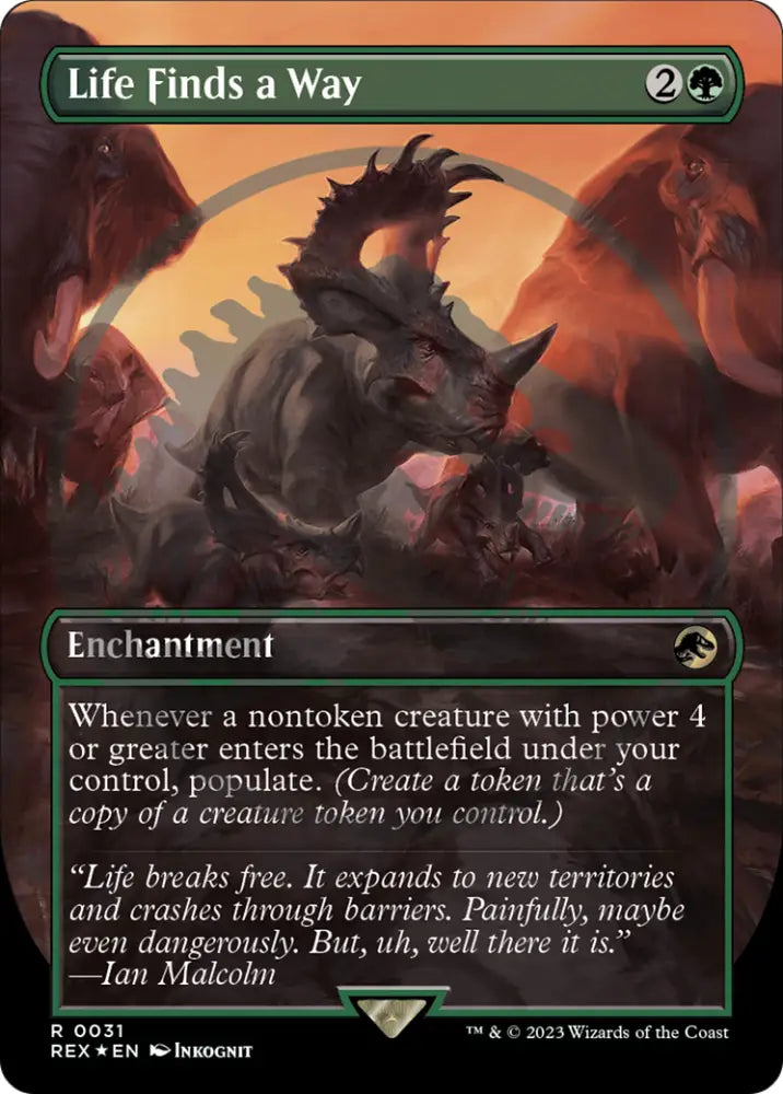 Life Finds a Way (Emblem) (Borderless) [Jurassic World Collection Tokens] - MTG Single
