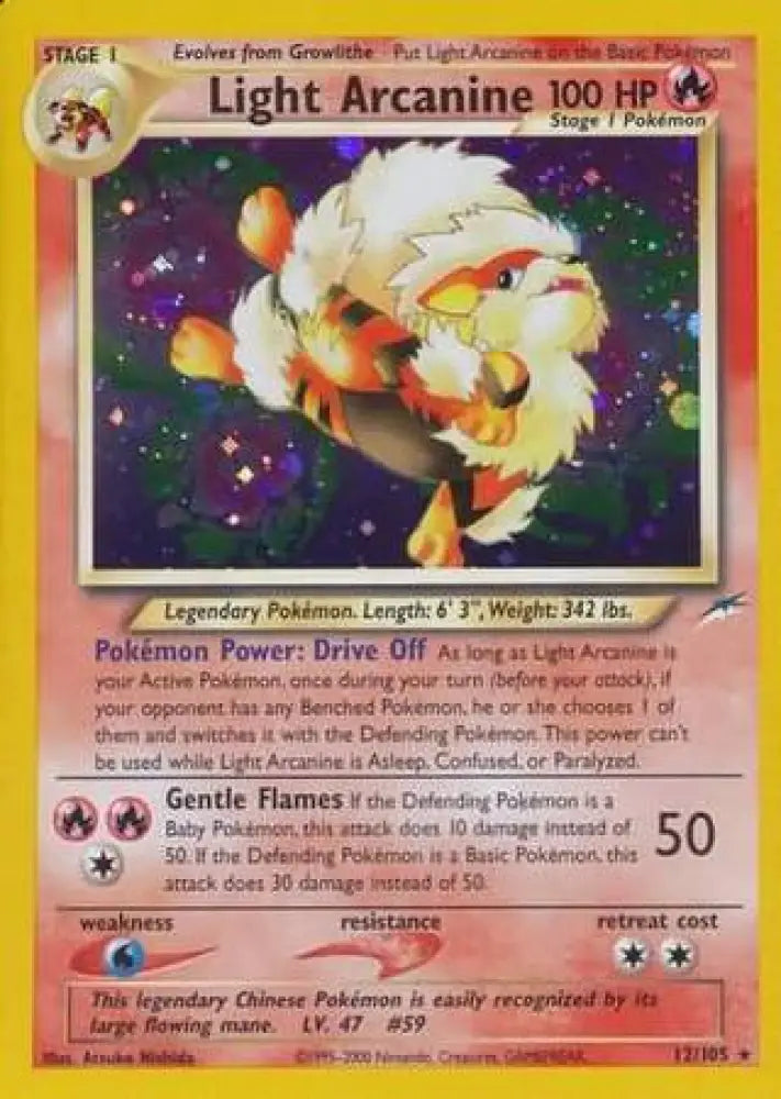 Light Arcanine (12/105) [Neo Destiny Unlimited] - Pokemon Single