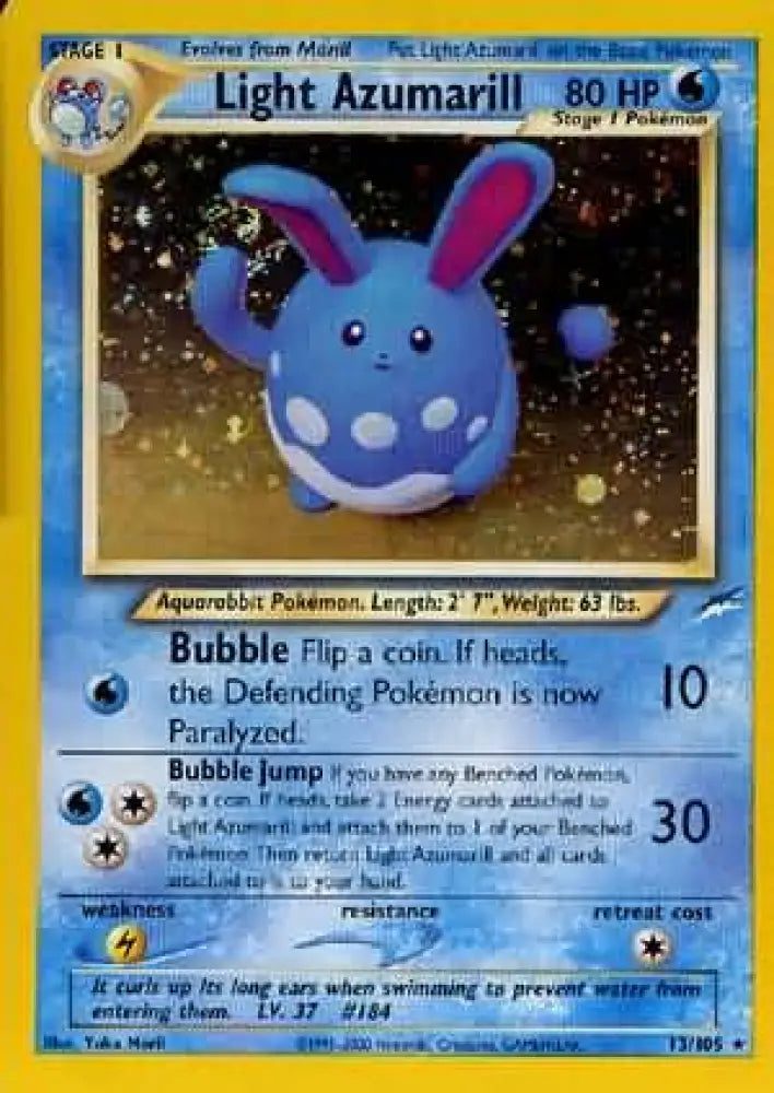 Light Azumarill (13/105) [Neo Destiny Unlimited] - Pokemon Single
