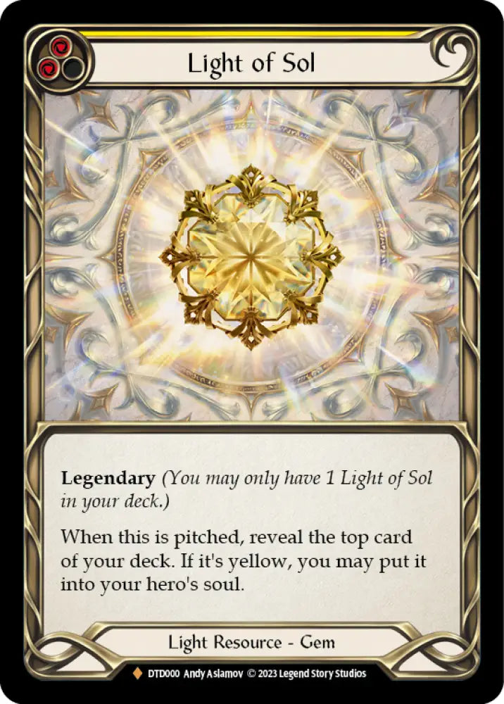 Light of Sol [Dusk Till Dawn] Rainbow Foil - Flesh And Blood Single