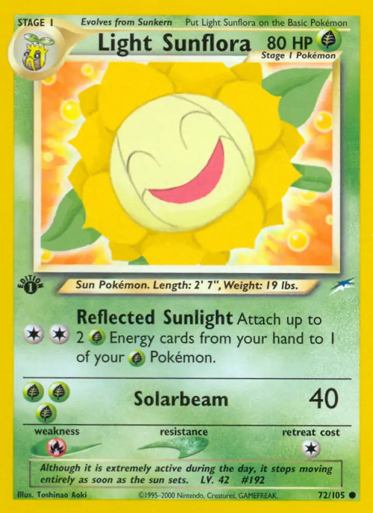 Light Sunflora (72/105) [Neo Destiny 1st Edition] - Pokemon Single
