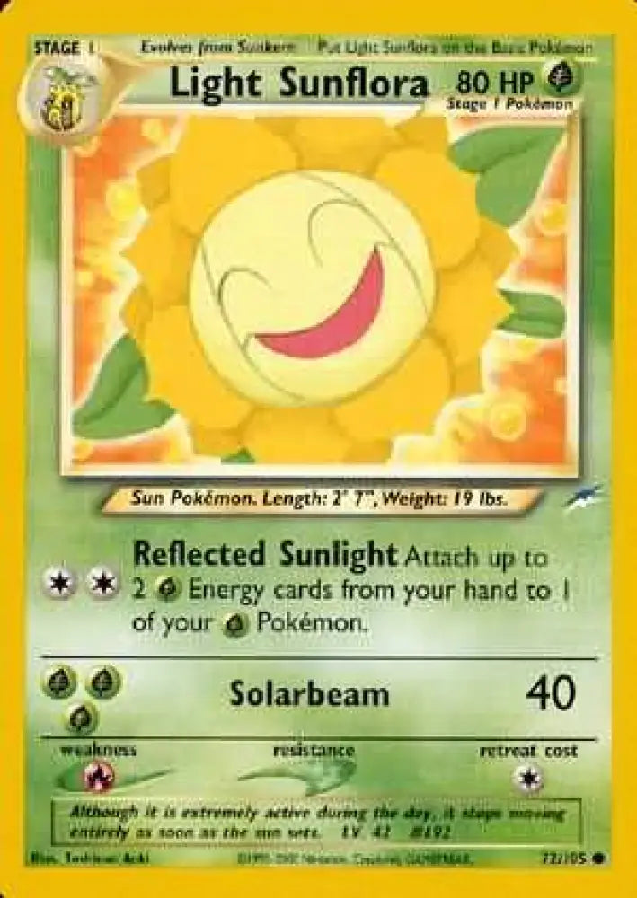 Light Sunflora (72/105) [Neo Destiny Unlimited] - Pokemon Single