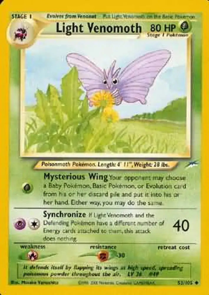 Light Venomoth (53/105) [Neo Destiny Unlimited] - Pokemon Single