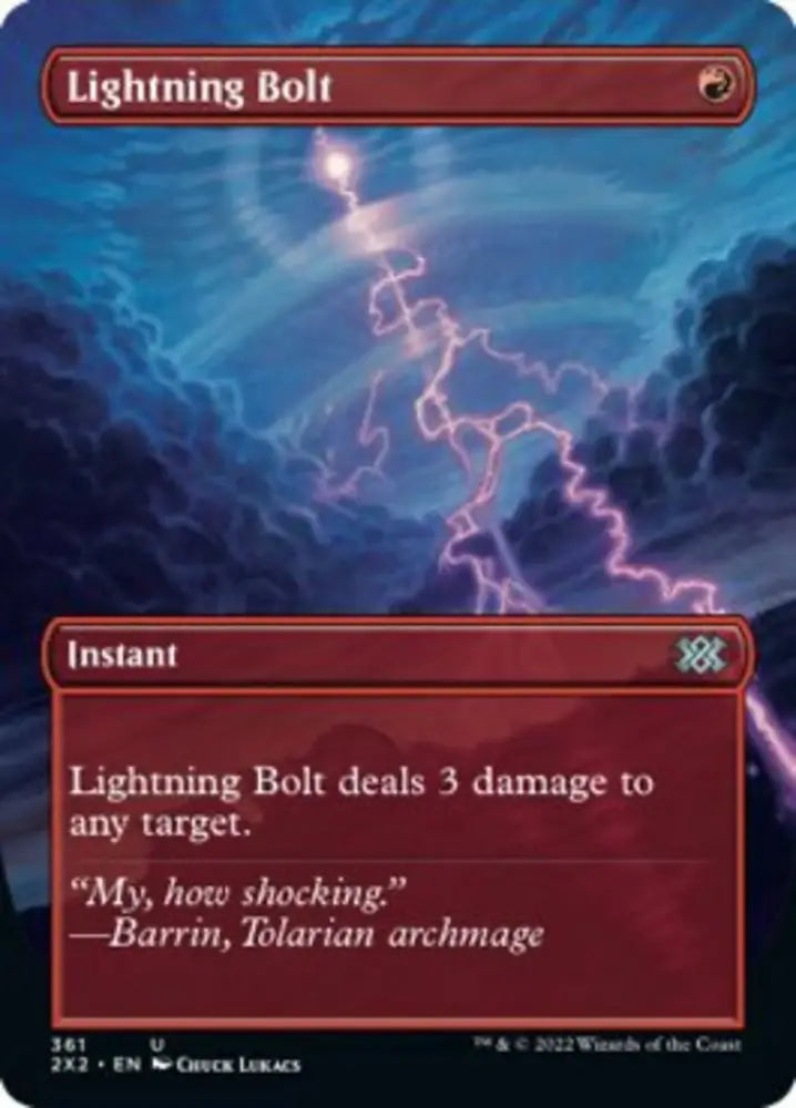Lightning Bolt (Borderless Alternate Art) [Double Masters 2022] - MTG Single