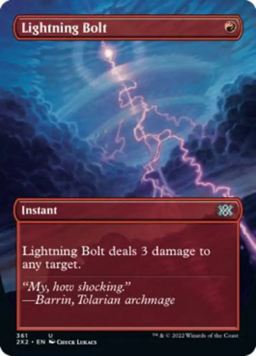 Lightning Bolt (Borderless Alternate Art) [Double Masters 2022] - MTG Single