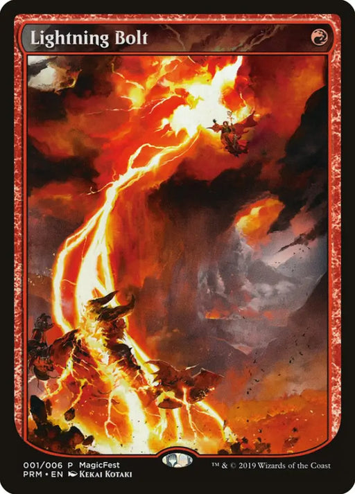 Lightning Bolt (Textless) [MagicFest 2019] - MTG Single
