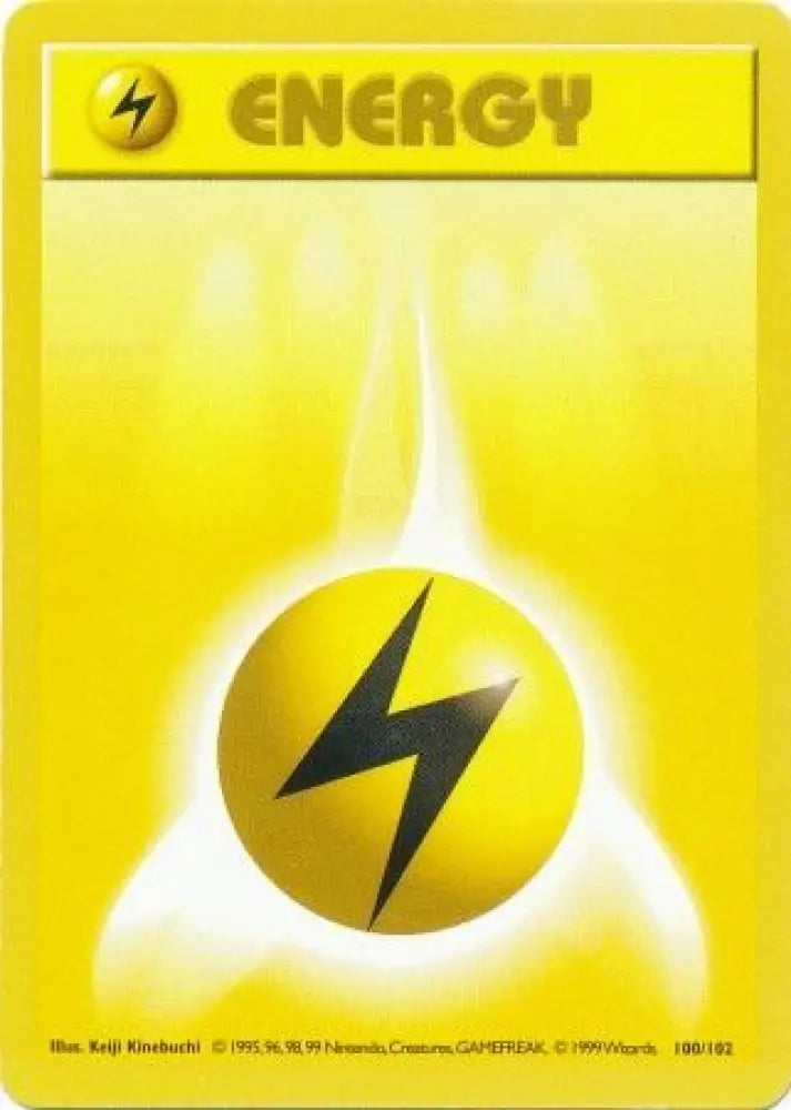 Lightning Energy (100/102) [Base Set Shadowless Unlimited] - Pokemon Single