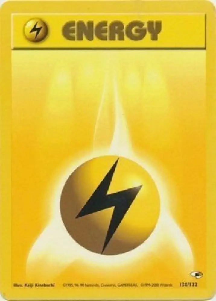 Lightning Energy (130/132) [Gym Heroes Unlimited] - Pokemon Single