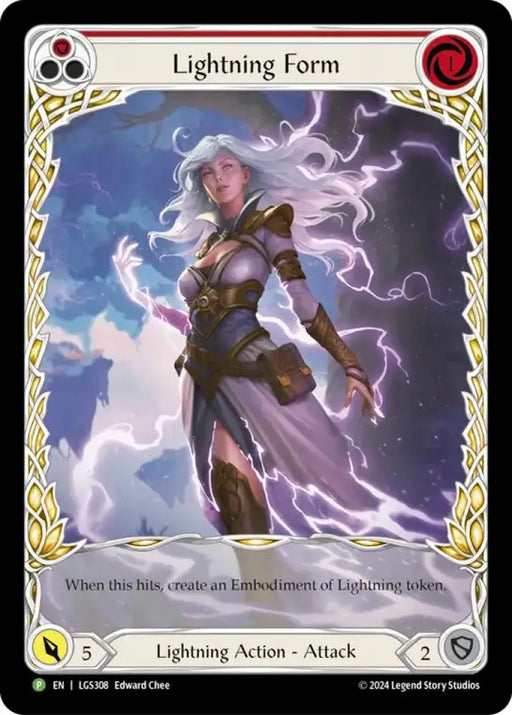Lightning Form (Red) [LGS308] (Promo) Rainbow Foil - Flesh And Blood Single