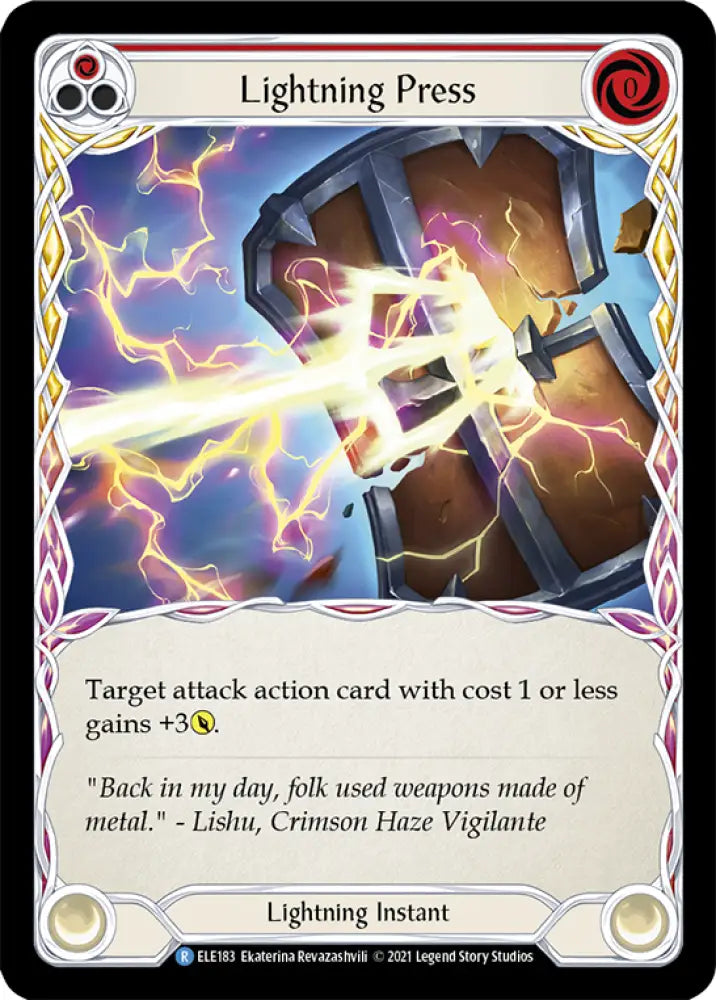 Lightning Press (Red) [Tales of Aria 1st Edition] 1st Edition Rainbow Foil - Flesh And Blood Single