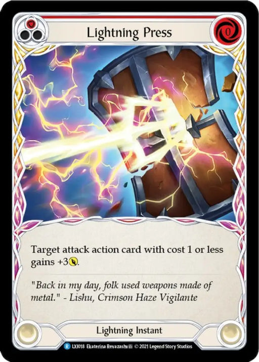 Lightning Press (Red) [Tales of Aria Blitz Deck] 1st Edition Normal - Flesh And Blood Single