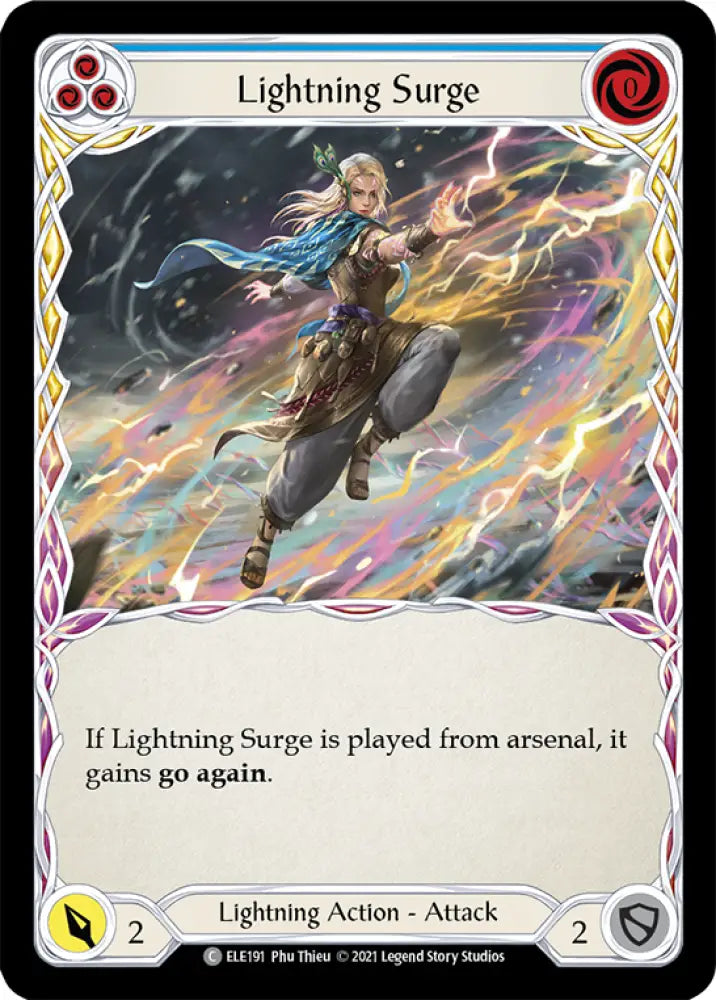 Lightning Surge (Blue) [Tales of Aria 1st Edition] 1st Edition Rainbow Foil - Flesh And Blood Single
