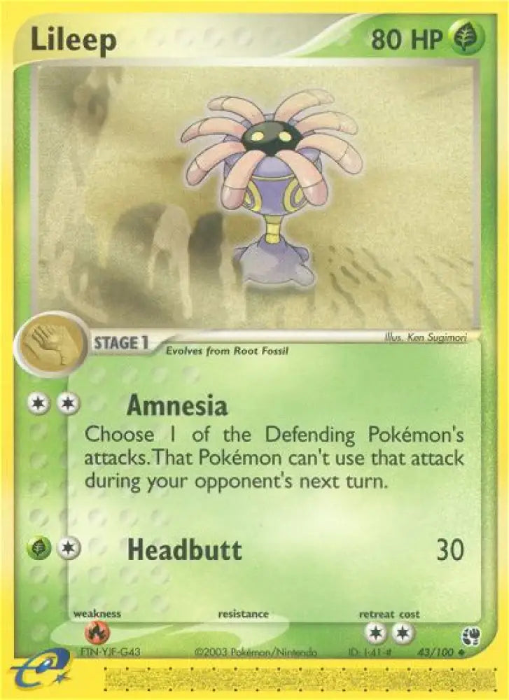 Lileep (43/100) [EX: Sandstorm] - Pokemon Single