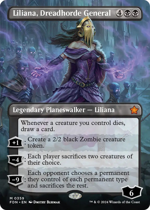 Liliana Dreadhorde General (Borderless) [Foundations] - MTG Single