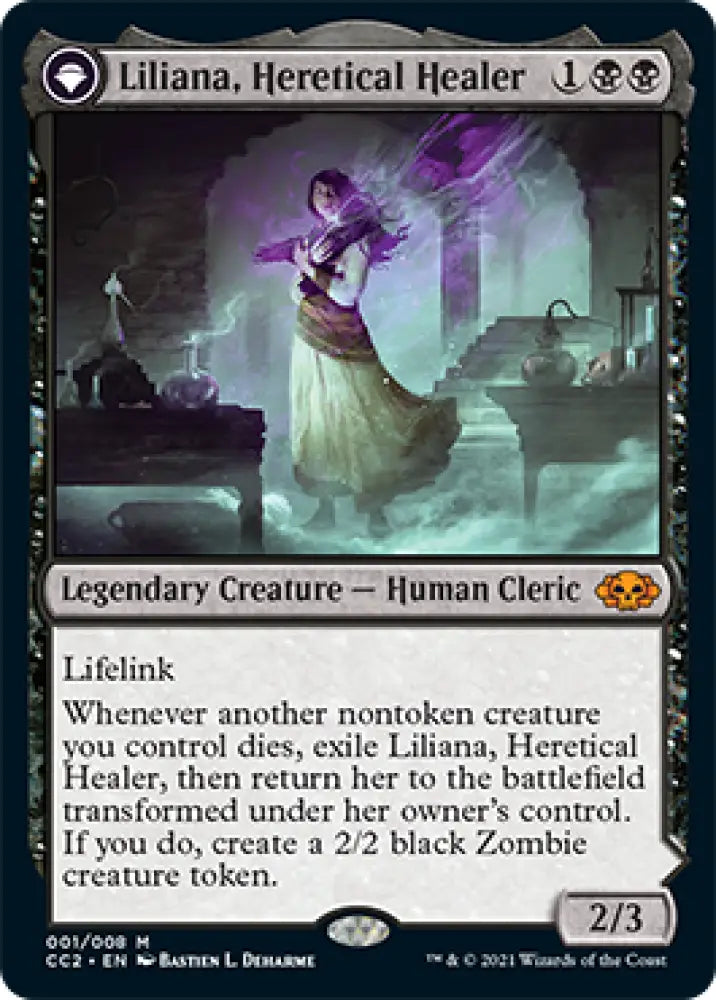 Liliana Heretical Healer // Liliana Defiant Necromancer [Commander Collection: Black] - MTG Single