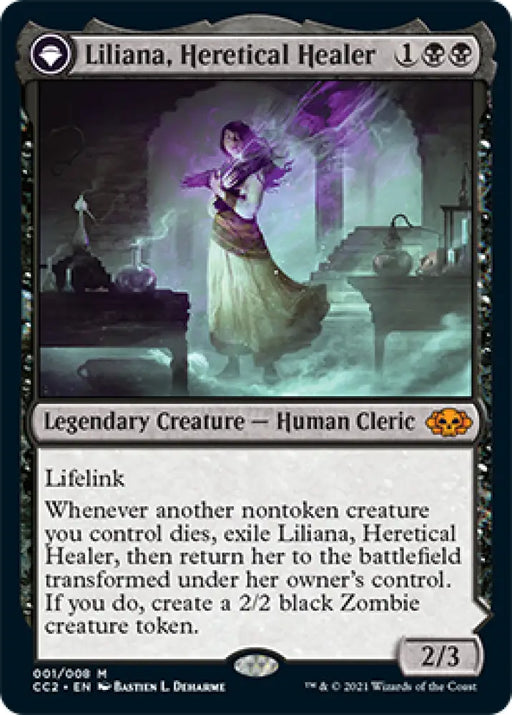 Liliana Heretical Healer // Liliana Defiant Necromancer [Commander Collection: Black] - MTG Single