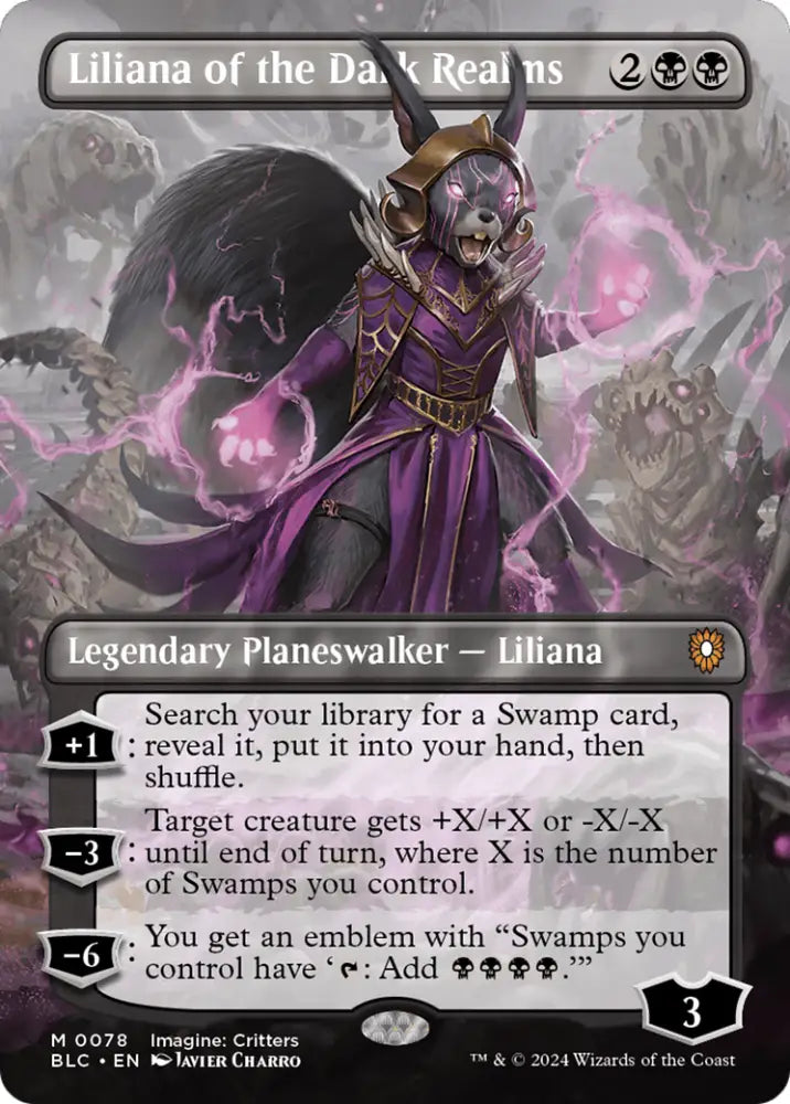 Liliana of the Dark Realms (Borderless) [Bloomburrow Commander] - MTG Single