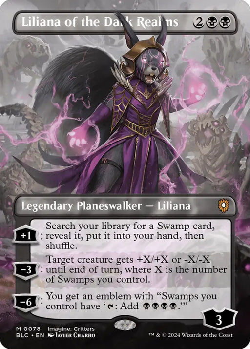 Liliana of the Dark Realms (Borderless) [Bloomburrow Commander] - MTG Single
