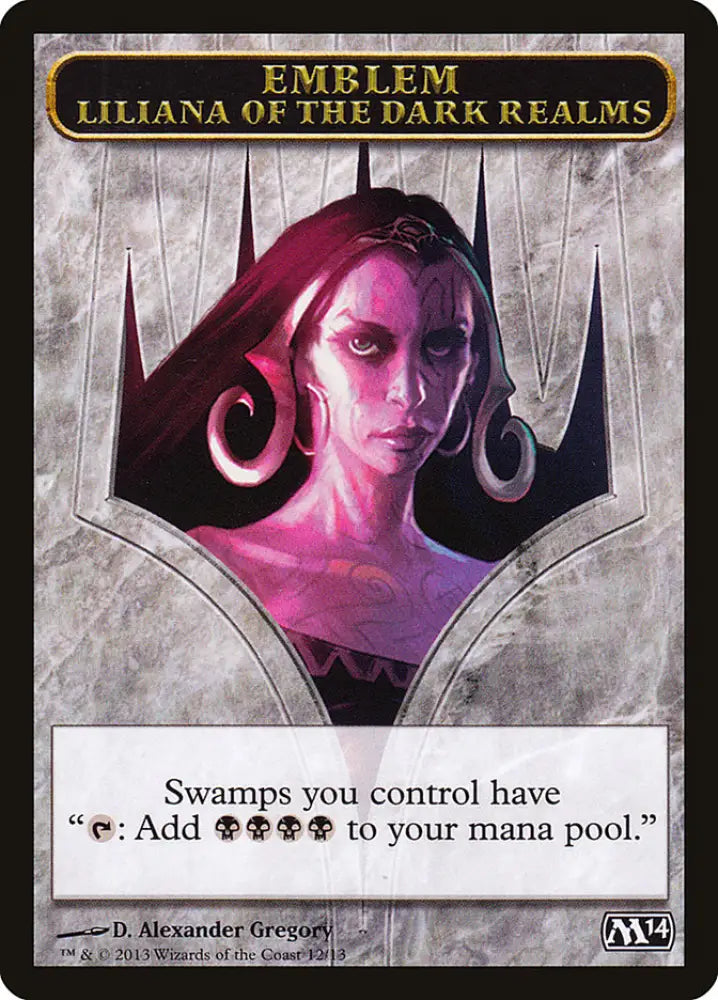 Liliana of the Dark Realms Emblem [Magic 2014 Tokens] - MTG Single