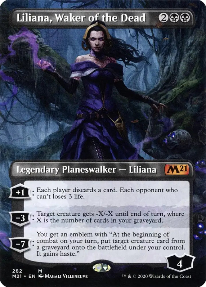 Liliana Waker of the Dead (Borderless) [Core Set 2021] - MTG Single