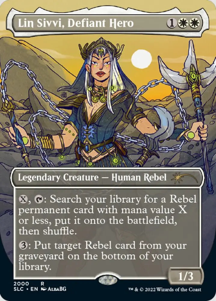 Lin Sivvi Defiant Hero (Borderless) [Secret Lair 30th Anniversary Countdown Kit] - MTG Single