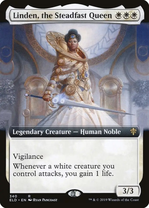 Linden the Steadfast Queen (Extended Art) [Throne of Eldraine] - MTG Single
