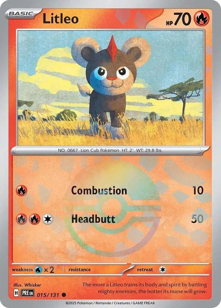 Litleo (015/131) (Poke Ball Pattern) [Scarlet & Violet: Prismatic Evolutions] - Pokemon Single