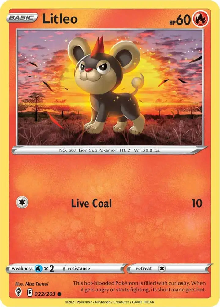 Litleo (022/203) [Sword & Shield: Evolving Skies] - Pokemon Single