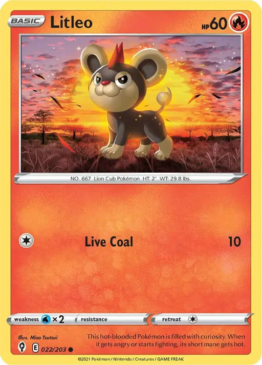 Litleo (022/203) [Sword & Shield: Evolving Skies] - Pokemon Single