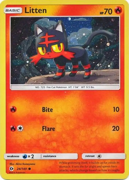 Litten (24/149) (Cosmos Holo) [Sun & Moon: Base Set] - Pokemon Single
