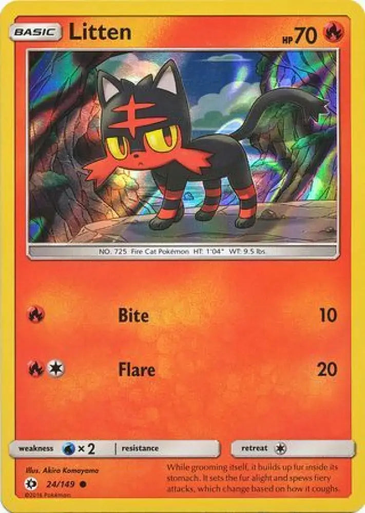 Litten (24/149) (Water Web Holo) [Sun & Moon: Base Set] - Pokemon Single