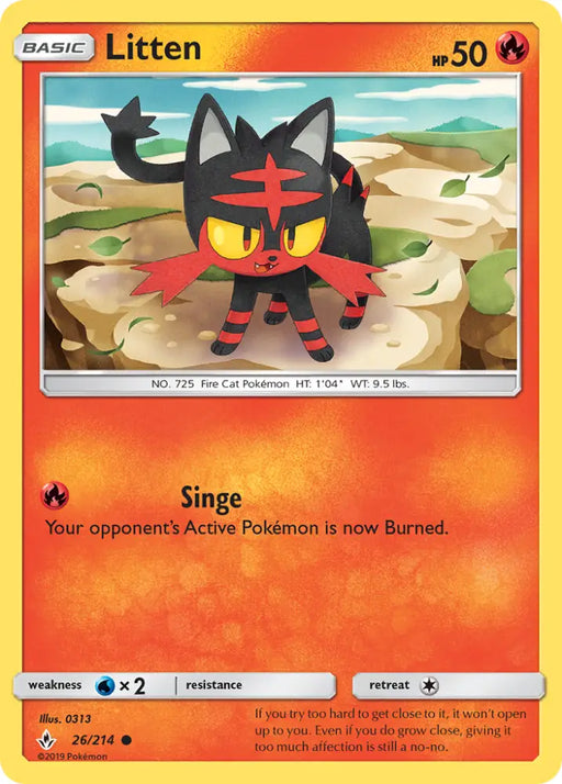 Litten (26/214) [Sun & Moon: Unbroken Bonds] - Pokemon Single