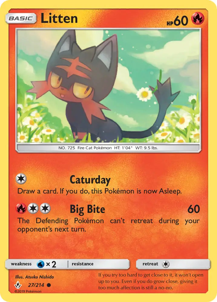 Litten (27/214) [Sun & Moon: Unbroken Bonds] - Pokemon Single