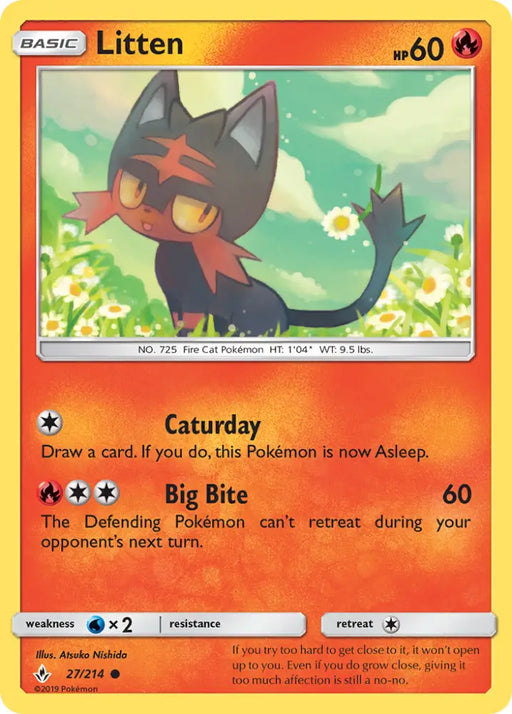 Litten (27/214) [Sun & Moon: Unbroken Bonds] - Pokemon Single