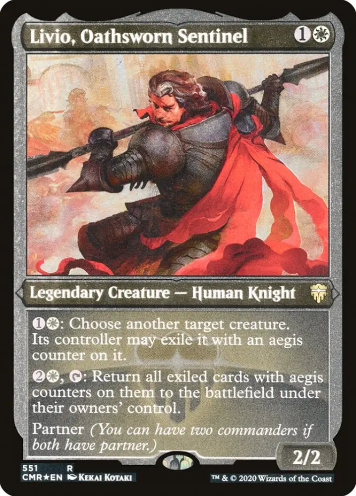 Livio Oathsworn Sentinel (Etched) [Commander Legends] - MTG Single