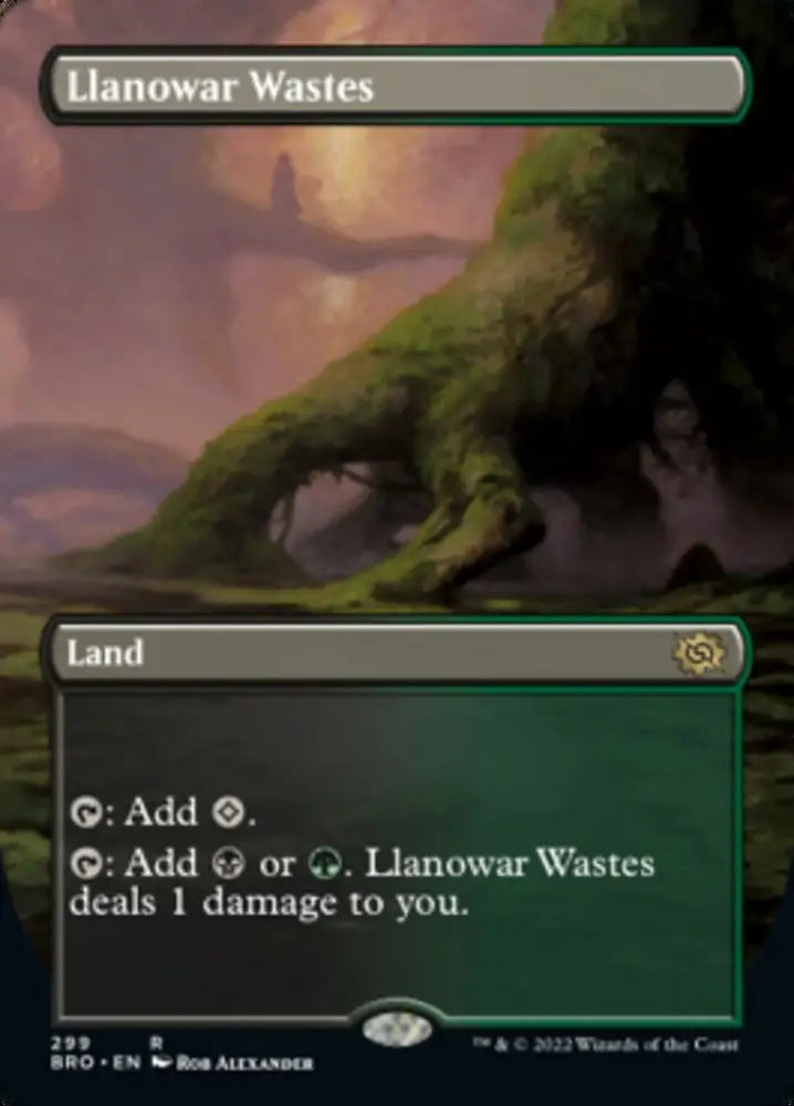 Llanowar Wastes (Borderless Alternate Art) [The Brothers’ War] - MTG Single