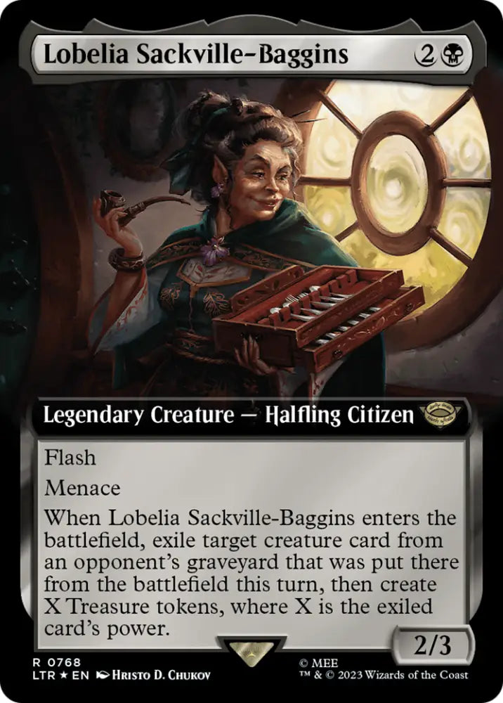 Lobelia Sackville-Baggins (Extended Art) (Surge Foil) [The Lord of the Rings: Tales of Middle-Earth] - MTG Single