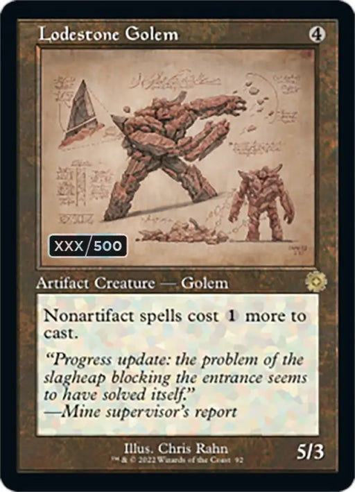 Lodestone Golem (Retro Schematic) (Serialized) [The Brothers’ War Retro Artifacts] - MTG Single