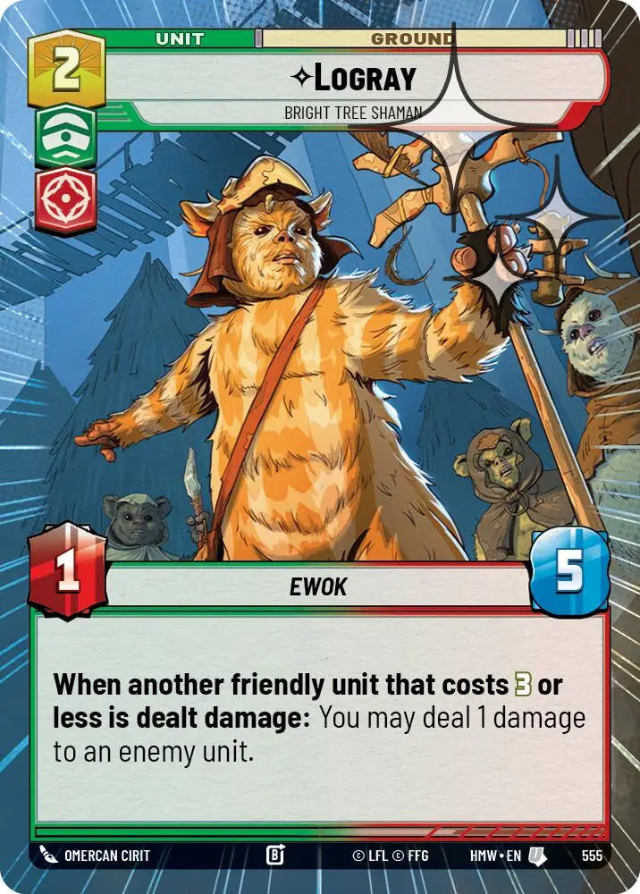 Logray - Bright Tree Shaman (Hyperspace Foil) (555) [Homeworlds]