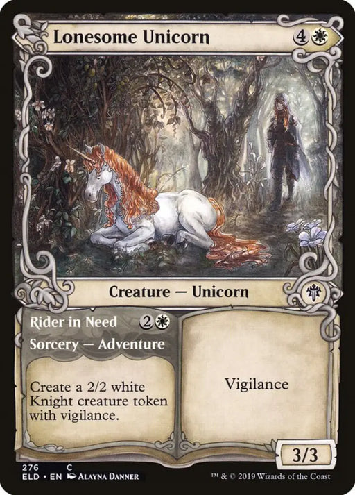 Lonesome Unicorn // Rider in Need (Showcase) [Throne of Eldraine] - MTG Single
