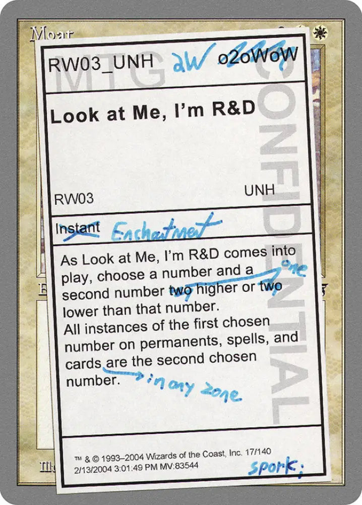 Look at Me I’m R&D [Unhinged] - MTG Single