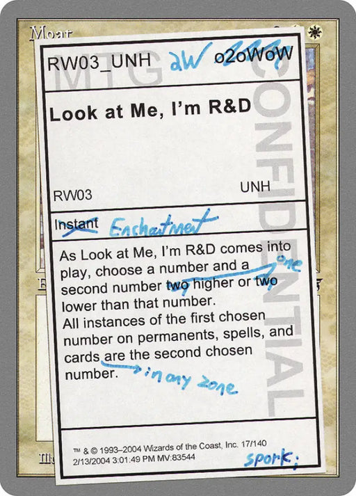Look at Me I’m R&D [Unhinged] - MTG Single