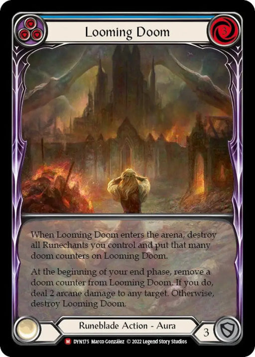 Looming Doom (Extended Art) [Dynasty] Rainbow Foil - Flesh And Blood Single