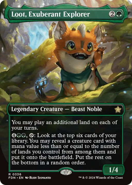 Loot Exuberant Explorer (Borderless) [Foundations] - MTG Single