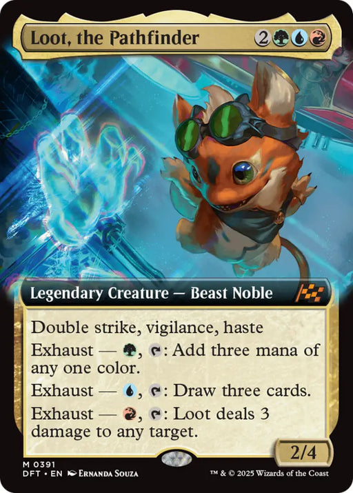 Loot the Pathfinder (Extended Art) [Aetherdrift] - MTG Single