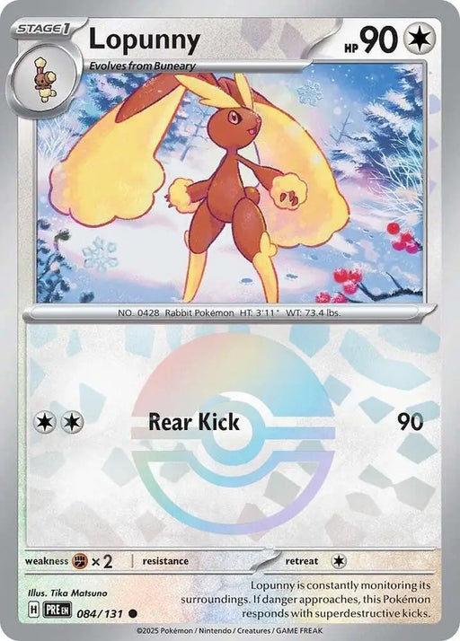 Lopunny (084/131) (Poke Ball Pattern) [Scarlet & Violet: Prismatic Evolutions] - Pokemon Single